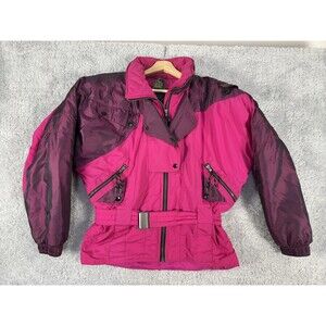Vintage 90s Mountain Goat‎ Pink Fushia Puffer Ski Jacket Women Size M